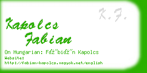 kapolcs fabian business card